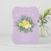 Licht geel en Lila Paars Roos Kaart (Staand voorkant)