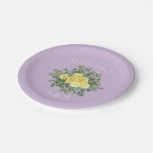 Licht geel en Lila Paars Roos Papieren Bordje (Gekanteld)