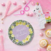 Licht geel en Lila Paars Roos Papieren Bordje (Feest)