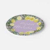 Licht geel en Lila Paars Roos Papieren Bordje (Gekanteld)