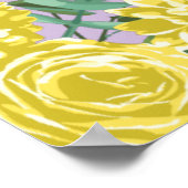 Licht geel en Lila Paars Roos Poster (Hoek)