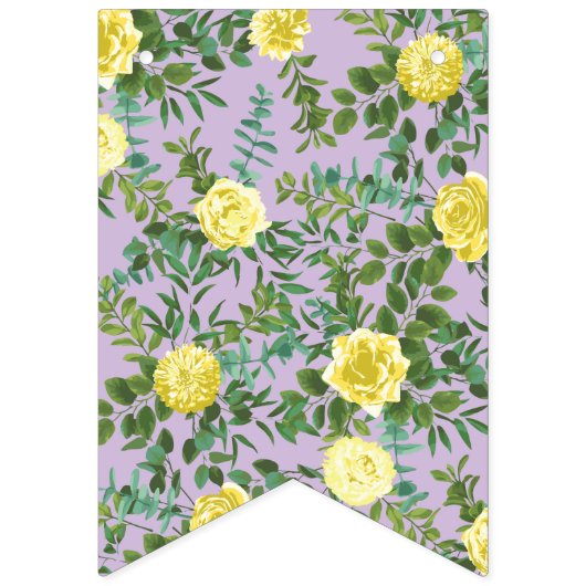 Licht geel en Lila Paars Roos Vlaggetjes (Tweede vlag)