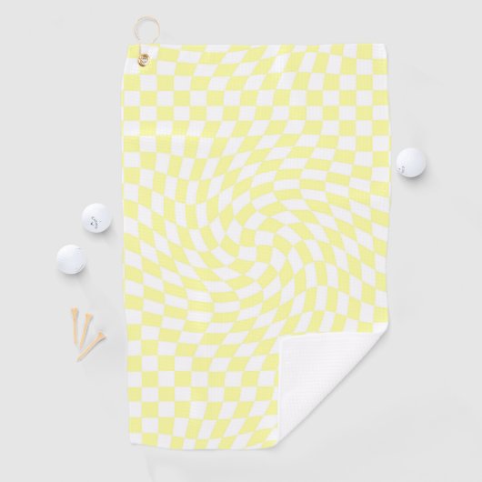 Licht geel en wit Controlerend Patroon Golfhanddoek (Insitu)