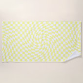 Licht geel en wit Controlerend Patroon Strandlaken (Voorkant)