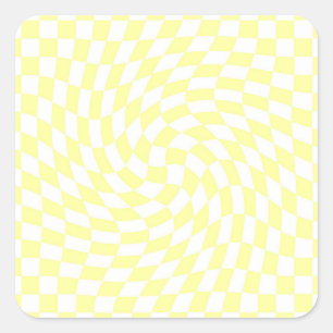 Licht geel en wit Controlerend Patroon Vierkante Sticker