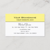 Licht geel en wit, eenvoudig, modern visitekaartje (Achterkant)
