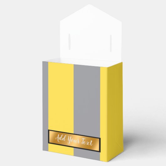 Licht geel en zacht grijs aanpassen bedankdoosjes (Geopend)