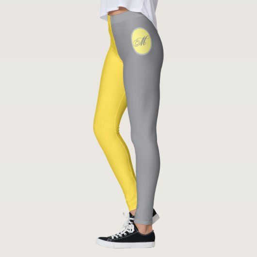 Licht geel en zacht grijs aanpassen leggings (Links)
