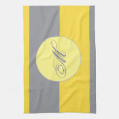 Licht geel en zacht grijs aanpassen theedoek (Verticaal)