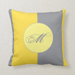 Licht geel en zacht grijs Sierkussen aanpassen