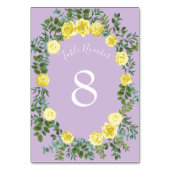 Licht Geel Lila Paars Roos Floral Weddenschap Kaart (Voorkant)