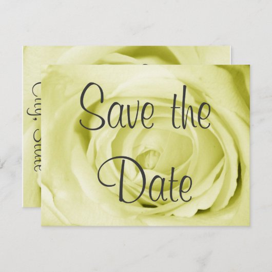 Licht Geel sparen de Datum Save The Date (Voorkant / Achterkant)