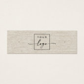 Licht geelbruin linnen logo QR stud oorbel display Mini Visitekaartjes (Voorkant)