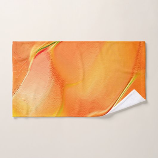 Licht gekleurd in geel en veel sinaasappel bad handdoek (Handdoek)