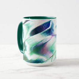 Licht gekleurd van metaal, groen tot blauw mok