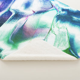 Licht gekleurd van metaal, groen tot blauw sherpa deken