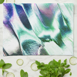 Licht gekleurd van metaal, groen tot blauw theedoek