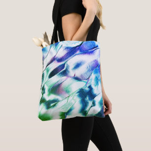 Licht gekleurd van metaal, groen tot blauw tote bag