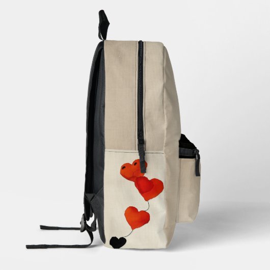 Licht gekleurde  harten bedrukte rugzak (Links)