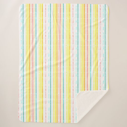Licht gekleurde strepen ontwerp sherpa deken (Voorkant)