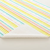 Licht gekleurde strepen ontwerp sherpa deken (3/4)