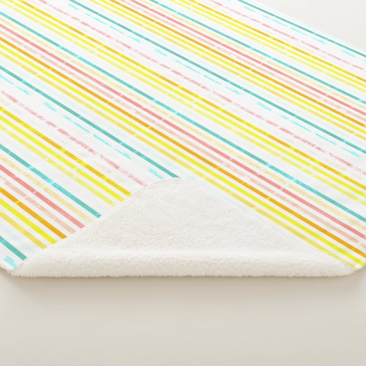 Licht gekleurde strepen ontwerp sherpa deken (3/4)