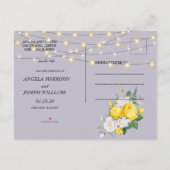 licht Gele Floral sparen de Datum Aankondigingskaart (Achterkant)