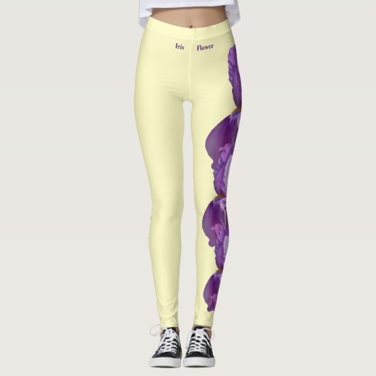 Licht gele Tennessee Iris State Flower Leggings (Voorkant)