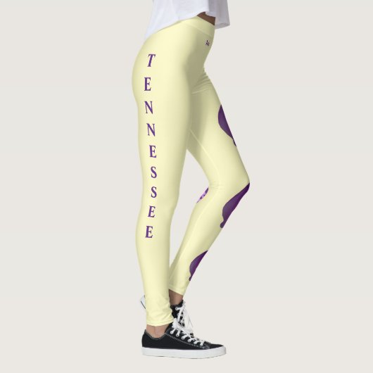 Licht gele Tennessee Iris State Flower Leggings (Rechts)