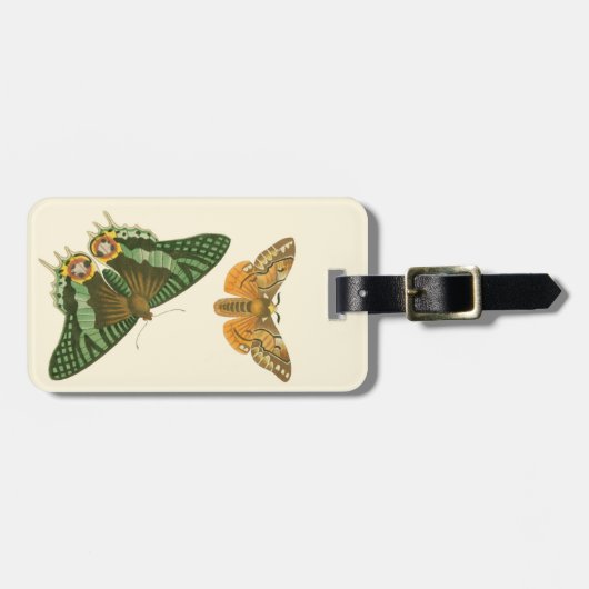 Licht geordende vlinderschildering bagagelabel (Voorkant horizontaal)