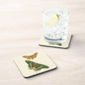 Licht geordende vlinderschildering bier onderzetter (Rechterzijde)