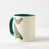 Licht geordende vlinderschildering mok (Voorkant links)