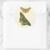 Licht geordende vlinderschildering ronde sticker (Tas)