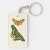 Licht geordende vlinderschildering sleutelhanger (achterkant)