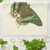 Licht geordende vlinderschildering theedoek (Gevouwen)