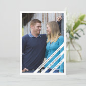 Licht gepantserde Foto sparen de Datum | wit Save The Date (Staand voorkant)