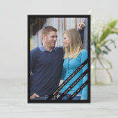 Licht gepantserde Foto sparen de Datum | Zwart Save The Date (Staand voorkant)