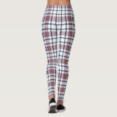 Licht geruit retro patroon bruin grijs wit leggings (Achterkant)