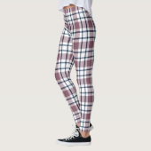 Licht geruit retro patroon bruin grijs wit leggings (Links)