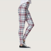 Licht geruit retro patroon bruin grijs wit leggings (Rechts)