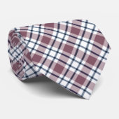 Licht geruit retro patroon bruin grijs wit stropdas (Opgerold)