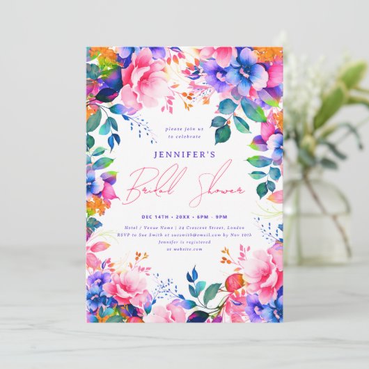 Licht geschilderd tuin bloemig Vrijgezellenfeest Kaart (Staand voorkant)