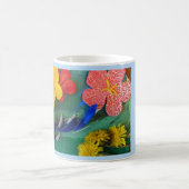 Licht geschilderde klei bloemen sculptuur volkskun koffiemok (Center)