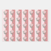 Licht gestreepte en aquarelrozen inpakpapier vel (Voorkant 3)