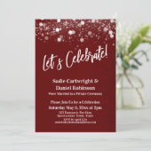 Licht Gestructureerd Laten we Burgundy Ontvangst V Kaart (Staand voorkant)