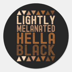 Licht getinte Hella Zwarte Geschiedenis Melanine A Ronde Sticker