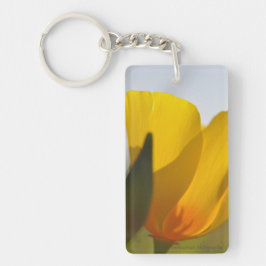 Licht gevulde papaver sleutelhanger