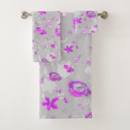 Licht Gewassen Bloemen Bad Handdoek