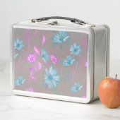 Licht gewassen bloemen Metallic lunchbox (In situ)