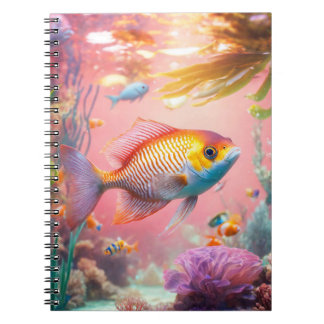 Licht & glanzend pastel Roos kleurrijk aquarium Notitieboek